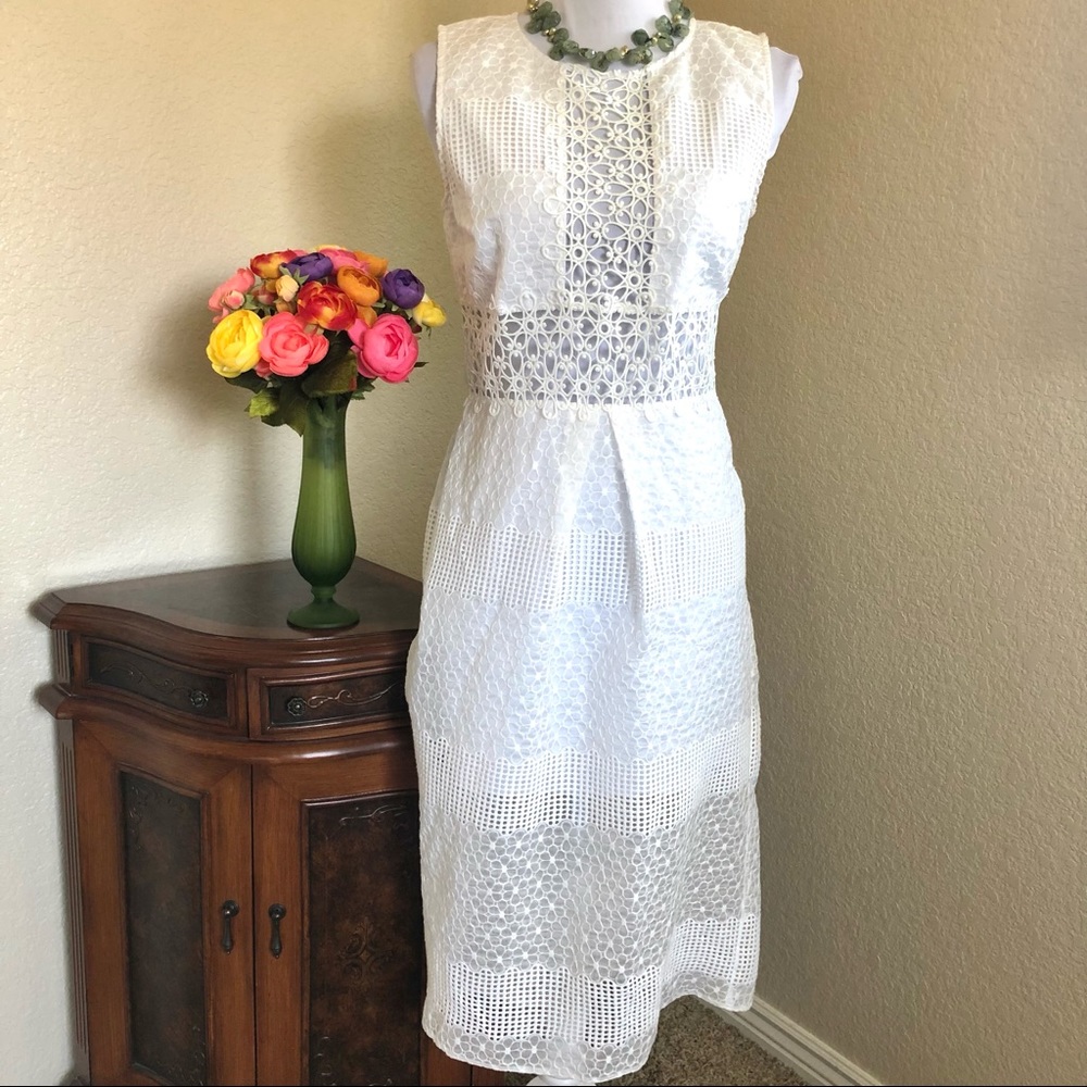 NWOT ASOS White Cotton Lace Sleeveless Dress